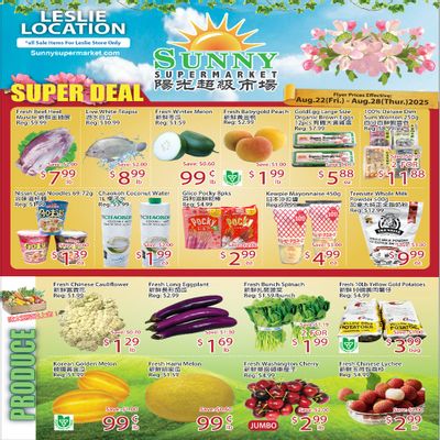 Sunny Supermarket (Leslie) Flyer August 22 to 28