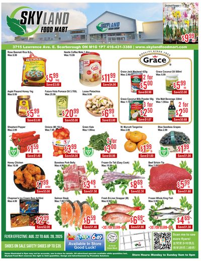 Skyland Food Mart Flyer August 22 to 28