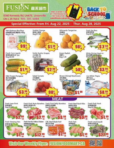 Fusion Supermarket (Unionville) Flyer August 22 to 28