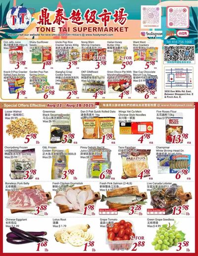 Tone Tai Supermarket Flyer August 22 to 28