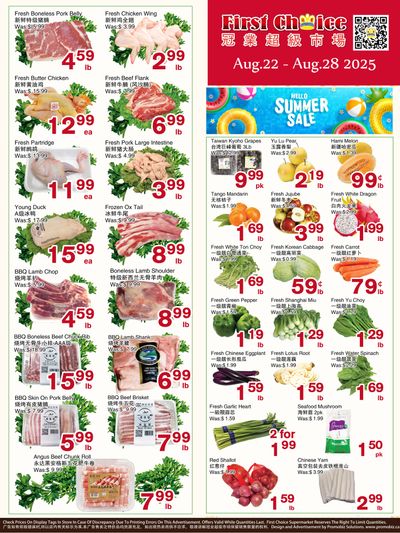 First Choice Supermarket Flyer August 22 to 28