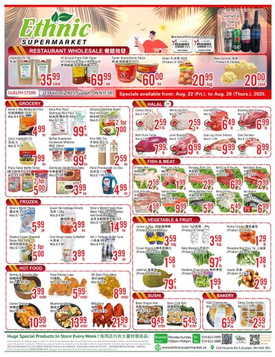 Ethnic Supermarket (Guelph) Flyer August 22 to 28