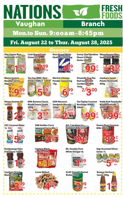 Nations Fresh Foods (Vaughan) Flyer August 22 to 28