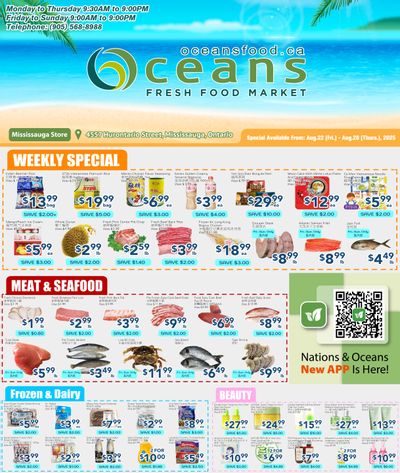 Oceans Fresh Food Market (Mississauga) Flyer August 22 to 28