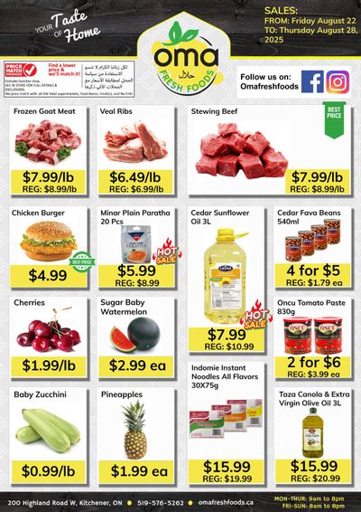 Oma Fresh Foods Flyer August 22 to 28
