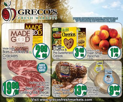 Greco's Fresh Market Flyer August 22 to September 4