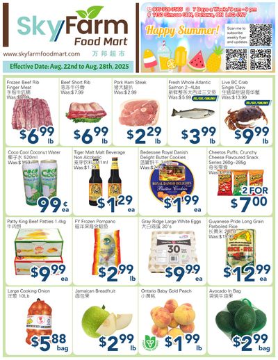 SkyFarm Food Mart Flyer August 22 to 28