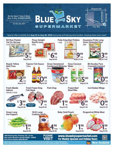 Blue Sky Supermarket (Pickering) Flyer August 22 to 28