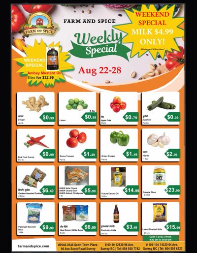 Farm And Spice Grocers Flyer August 22 to 28