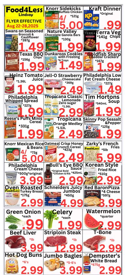 Food 4 Less (Lindsay) Flyer August 22 to 28
