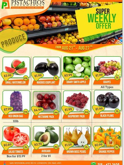 Pistachios Supermarket Flyer August 21 to 27