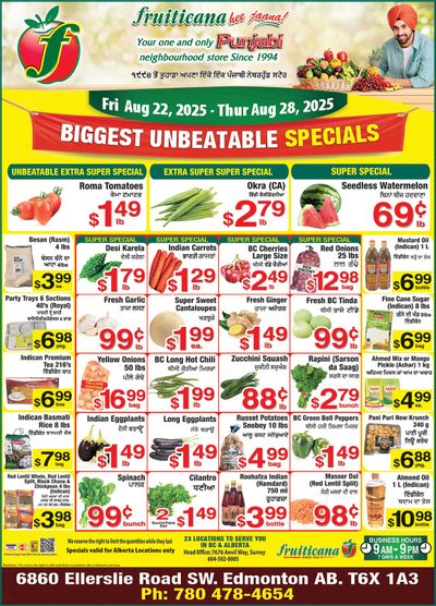 Fruiticana (Edmonton) Flyer August 22 to 28