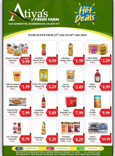 Atiya's Fresh Farm Flyer August 22 to 28