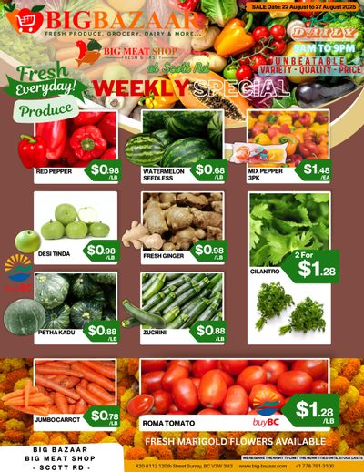 Big Bazaar Canada Flyer August 22 to 27