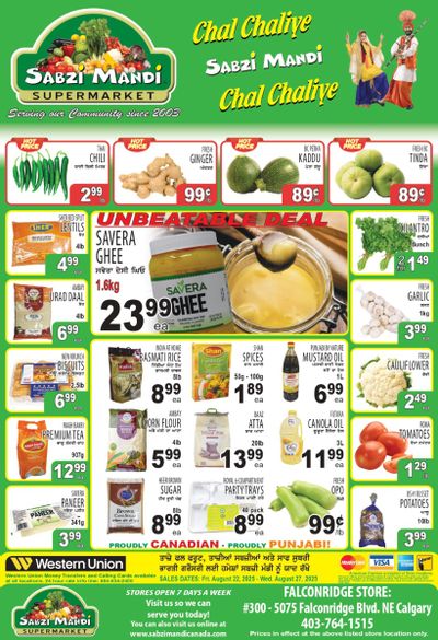 Sabzi Mandi Supermarket (Calgary) Flyer August 22 to 27