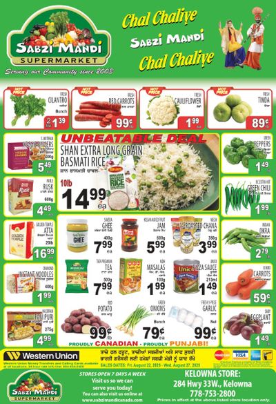 Sabzi Mandi Supermarket (Kelowna) Flyer August 22 to 27