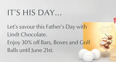 Lindt Chocolate Canada Father’s Day Sale: Save 30% off Bars, Boxes and Golf Balls + More Deals