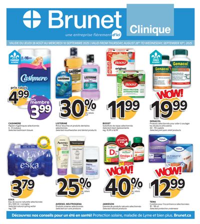 Brunet Clinique Flyer August 28 to September 10