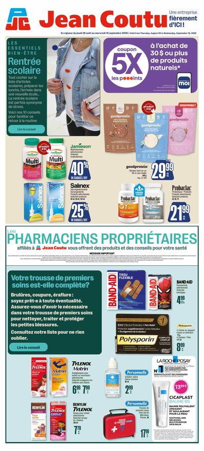 Jean Coutu Back To School Flyer August 28 to September 10