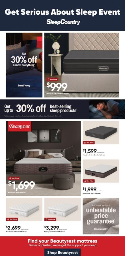 Sleep Country Flyer August 27 to September 2