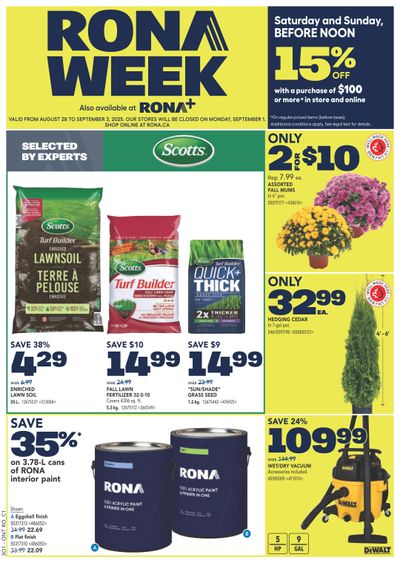 Rona & Rona+ (ON) Flyer August 28 to September 3