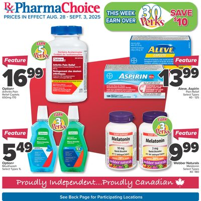 PharmaChoice Health Centre Flyer August 28 to September 3