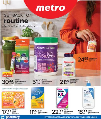 Metro (ON) Pharmacy Flyer August 28 to September 10