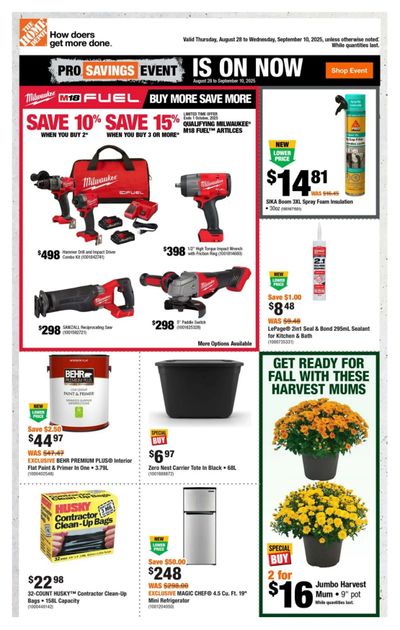 Home Depot (ON) Flyer August 28 to September 10