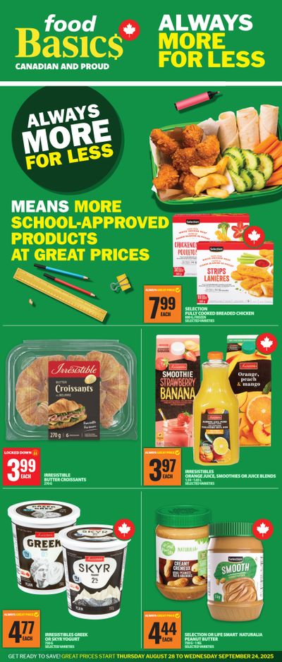 Food Basics Back To School Flyer August 28 to September 3