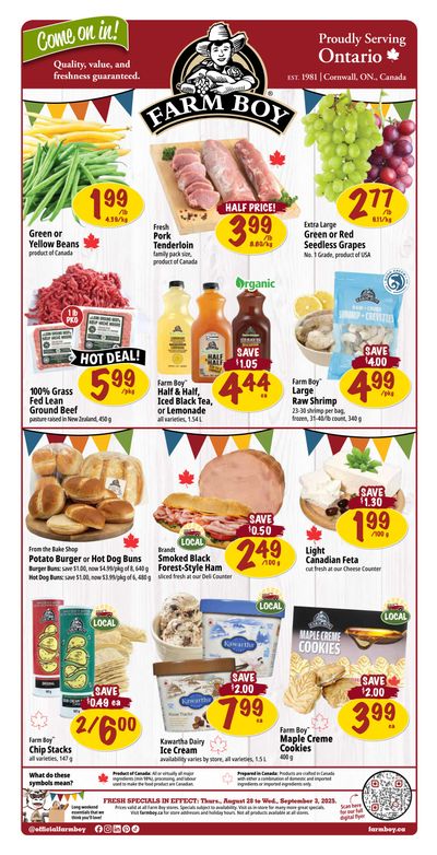 Farm Boy Flyer August 28 to September 3