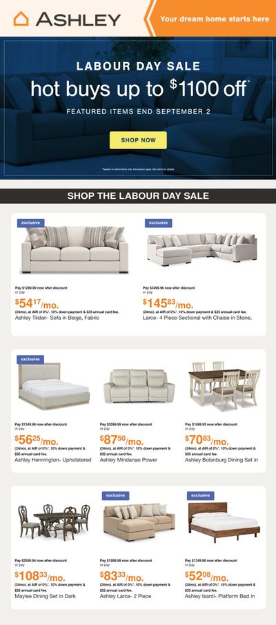 Ashley HomeStore Flyer August 27 to September 2