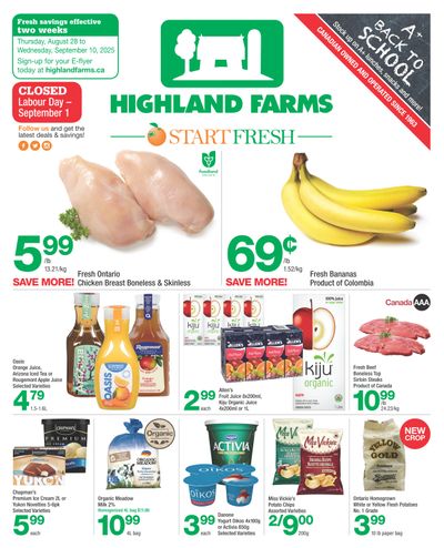 Highland Farms Flyer August 28 to September 10