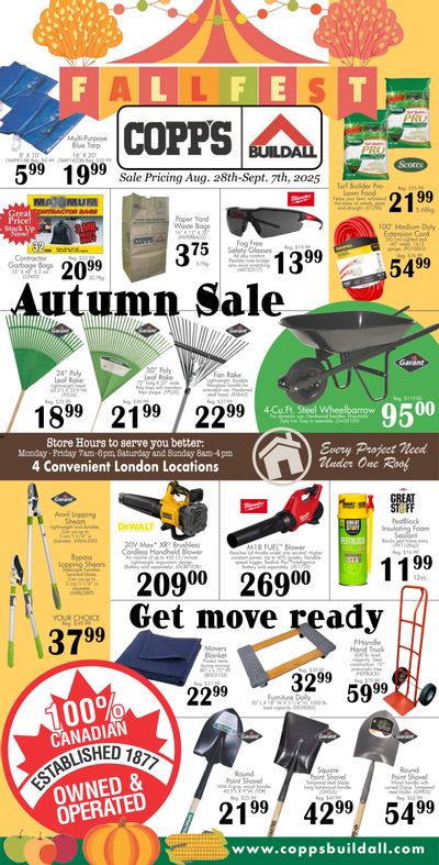 COPP’s Buildall Flyer August 28 to September 7