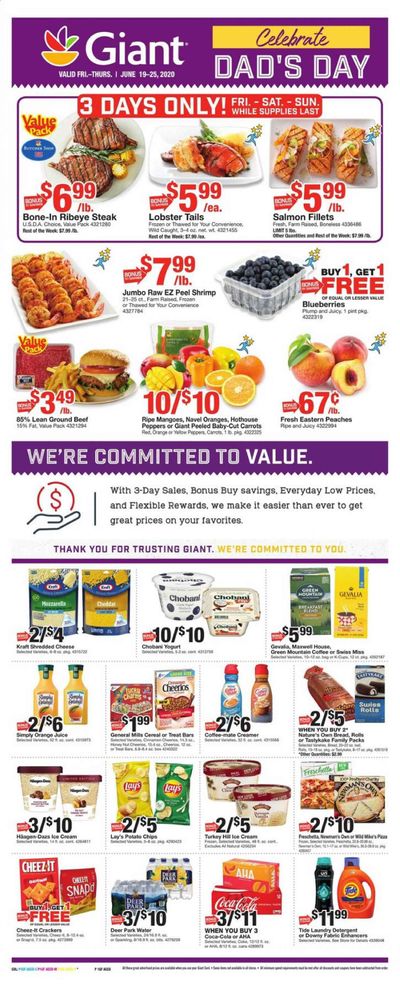 Giant Food Weekly Ad & Flyer June 19 to 25