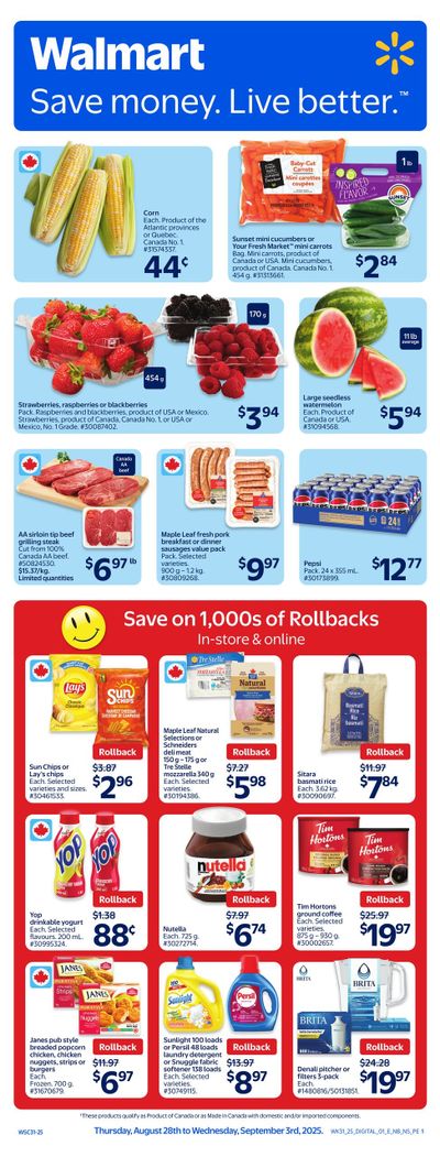 Walmart (Atlantic) Flyer August 28 to September 3