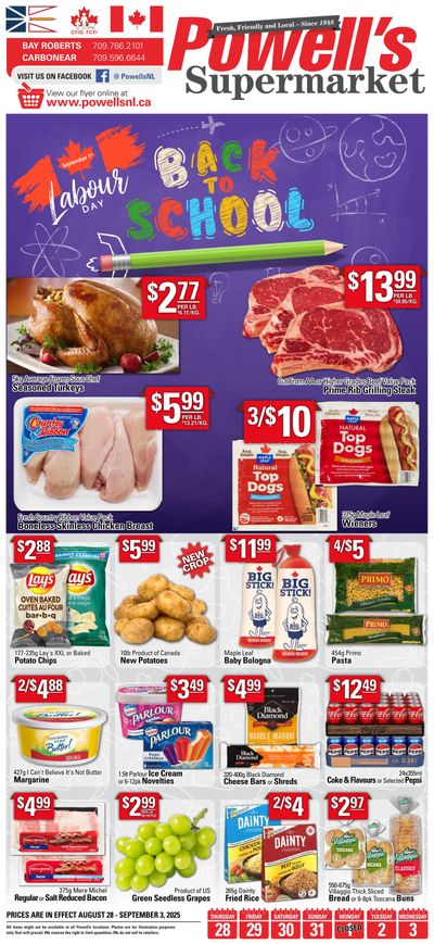 Powell's Supermarket Flyer August 28 to September 3