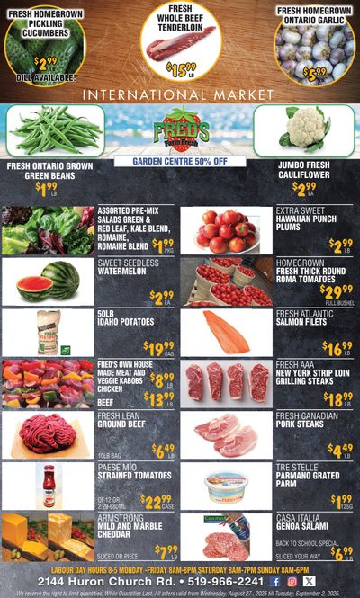 Fred's Farm Fresh Flyer August 27 to September 2
