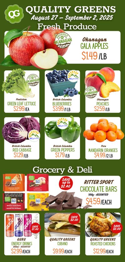 Quality Greens Flyer August 27 to September 2