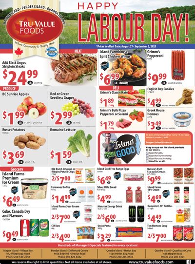 Tru Value Foods Flyer August 27 to September 2
