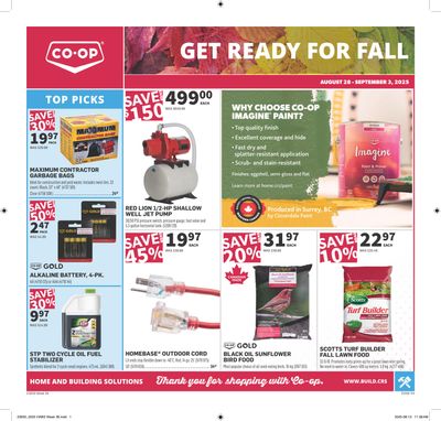 Co-op (West) Home Centre Flyer August 28 to September 3