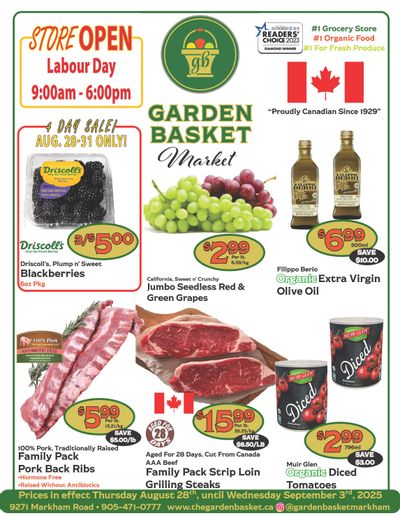 The Garden Basket Flyer August 28 to September 3