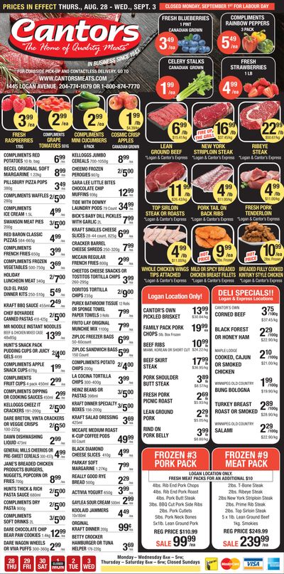 Cantor's Meats Flyer August 28 to September 3