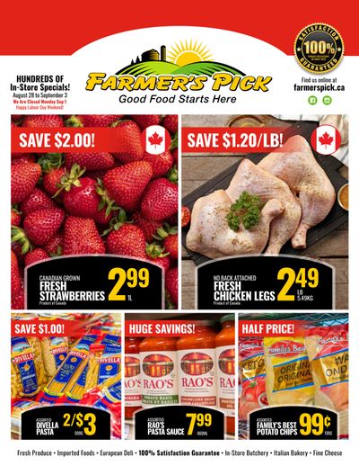 Farmer's Pick Flyer August 28 to September 3