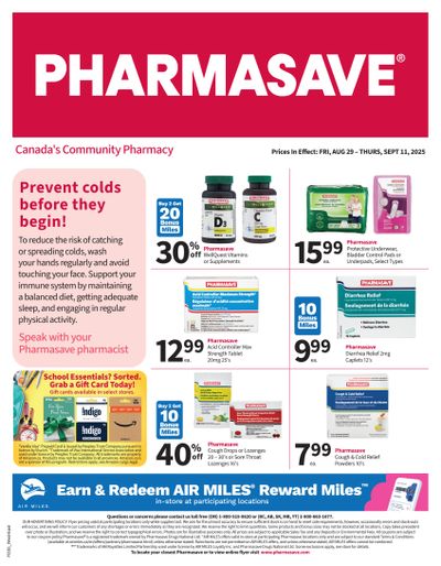 Pharmasave (Atlantic, ON, West) Flyer August 29 to September 11
