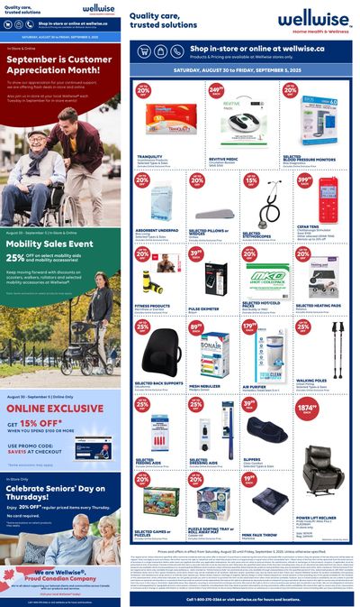 Wellwise By Shoppers Flyer August 30 to September 5