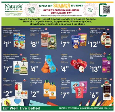 Nature's Emporium Bi-Weekly Flyer August 28 to September 10