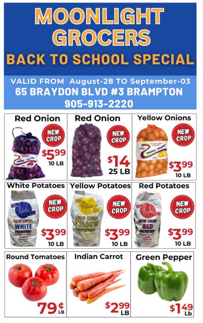Moonlight Grocers Flyer August 28 to September 3