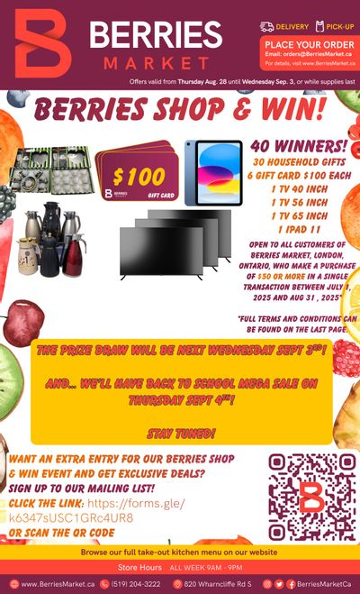 Berries Market Flyer August 28 to September 3