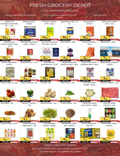 Fresh Grocery Depot Flyer August 28 to September 3