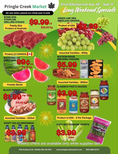 Pringle Creek Market Flyer August 28 to September 3